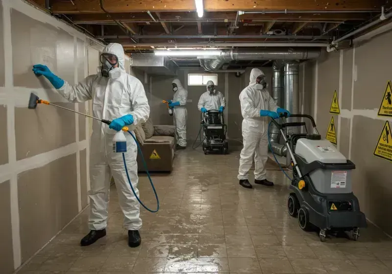 Basement Moisture Removal and Structural Drying process in Machesney Park, IL